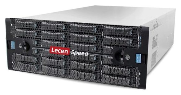 LecenSpeed ETN24 共享存储系统侧视实拍，24 盘位